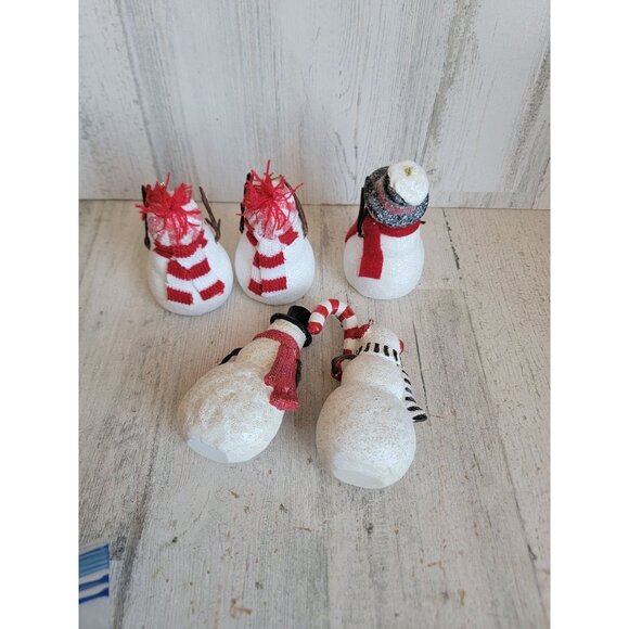 Glitter Variety candy cane snowman ornament Xmas set home decor - Picture 5 of 6